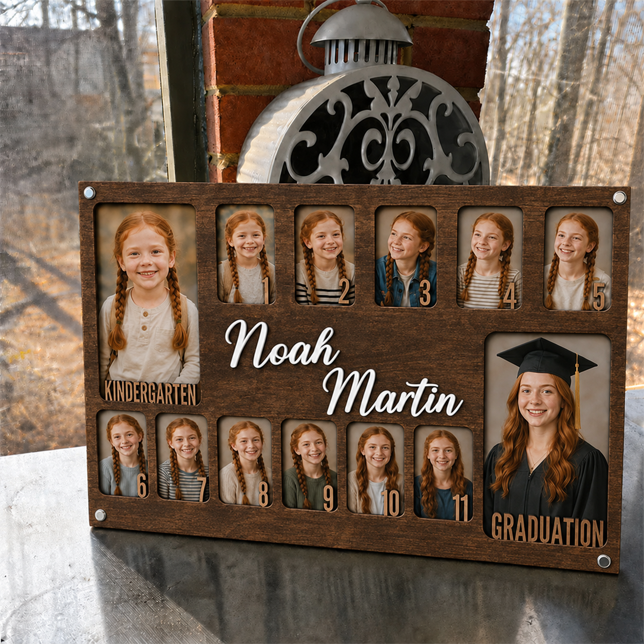 📚 Personalized School Years Photo Frame  |  Custom Name Wooden Childhood Keepsake