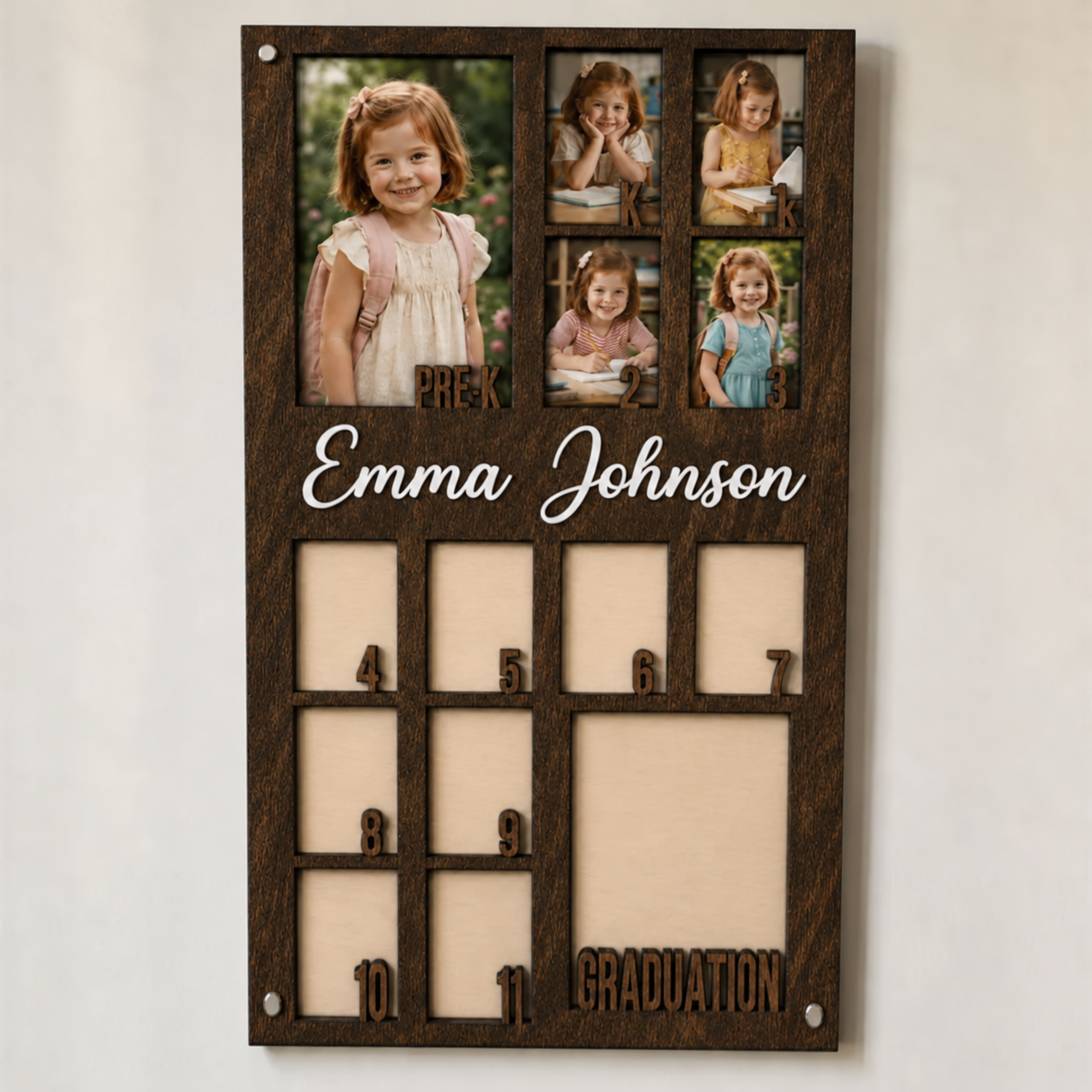 🏫Personalized School Years Photo Frame  |  Custom Name Memory Display from Pre-K to Graduation