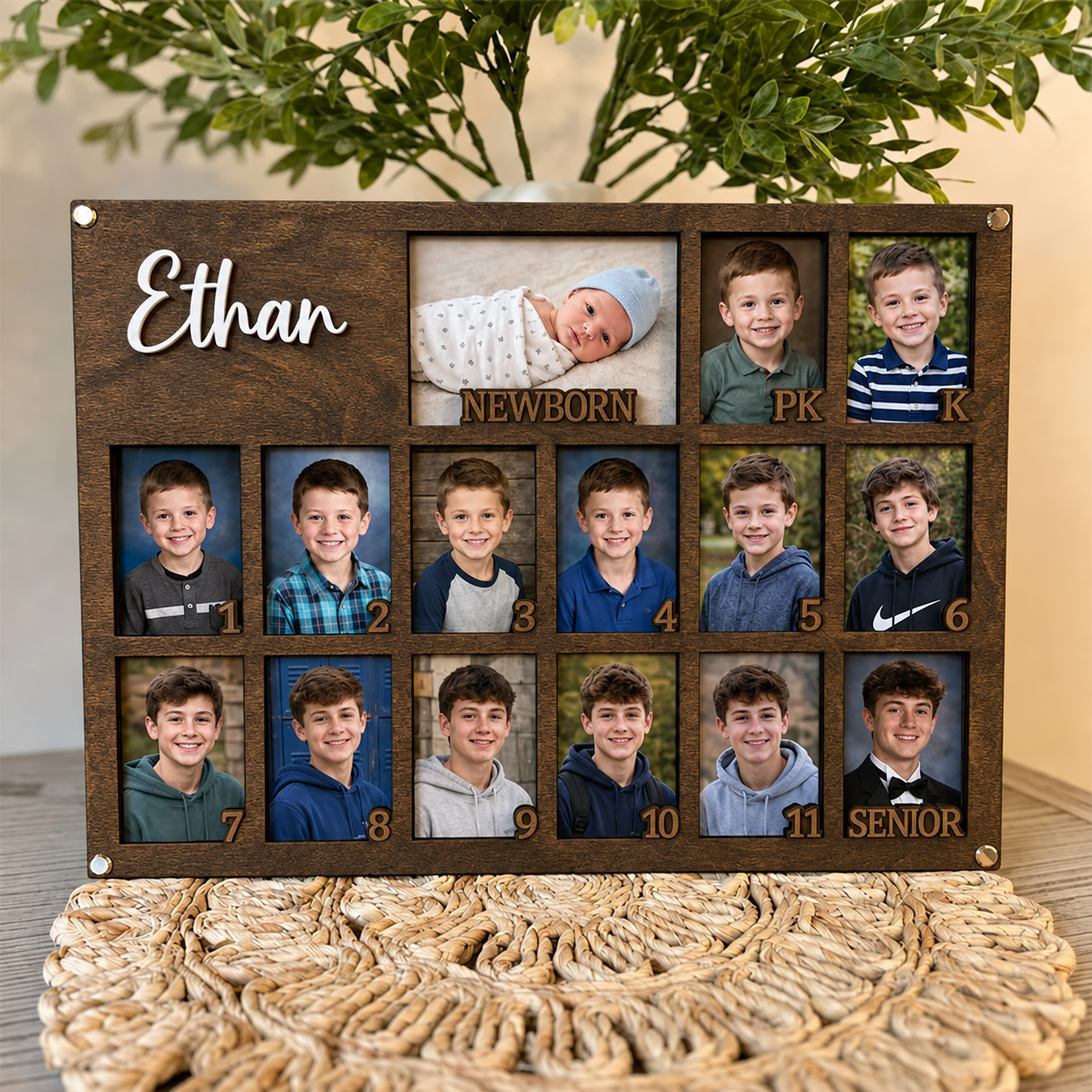 🌟 Personalized School Years Photo Frame | Newborn to Senior Graduation Keepsake