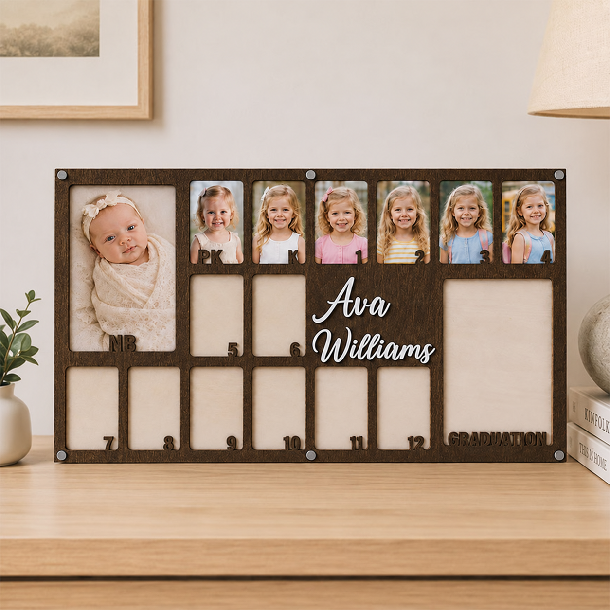 🎓Personalized School Years Photo Frame | Baby to Graduation Keepsake Frame with Custom Name