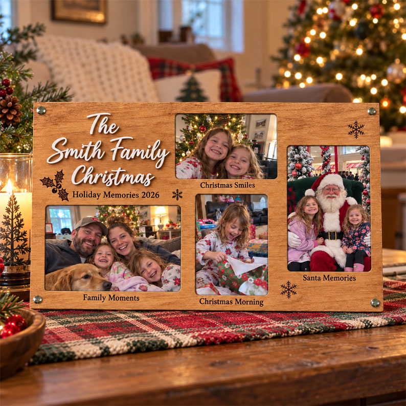 🎄Personalized Family Christmas Photo Frame  | Custom Family Name Holiday Memory Keepsake