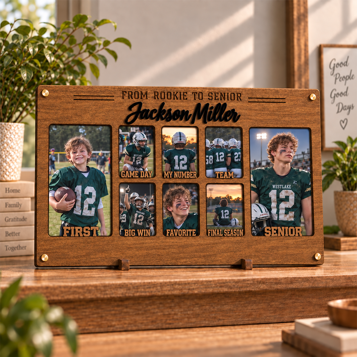 🎉Personalized Football Senior Year Photo Frame | From Rookie to Senior Custom Player Memory Keepsake