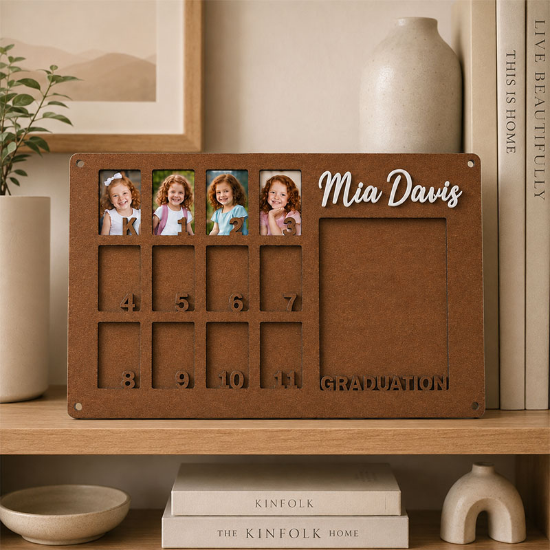✨Personalized K-11 Graduation Photo Frame | Custom Name School Years Memory Board