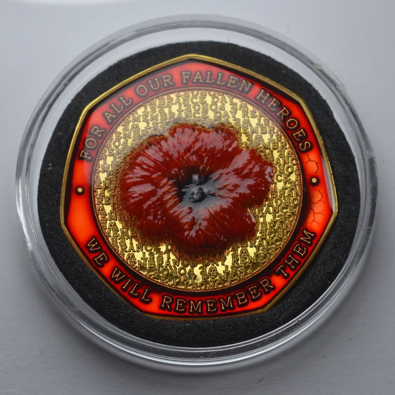 Armistice/Remembrance Commemorative with Embroidered Poppy