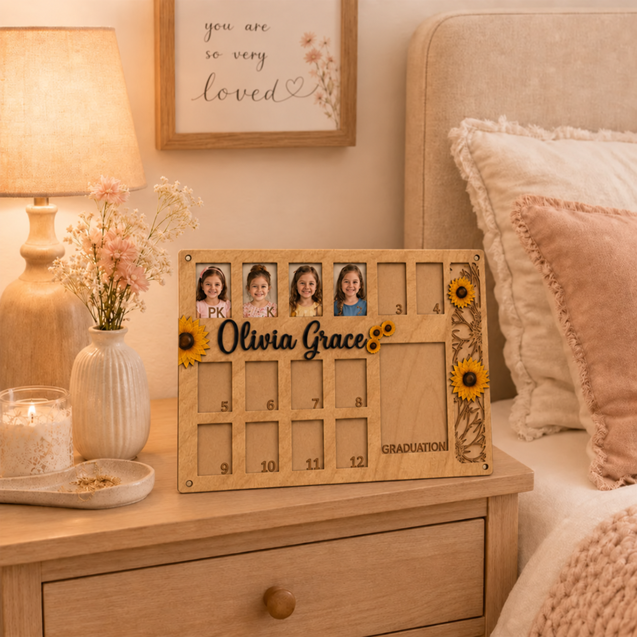 🌻 Personalized School Years Photo Frame| Pre-K to Graduation Photo Frame