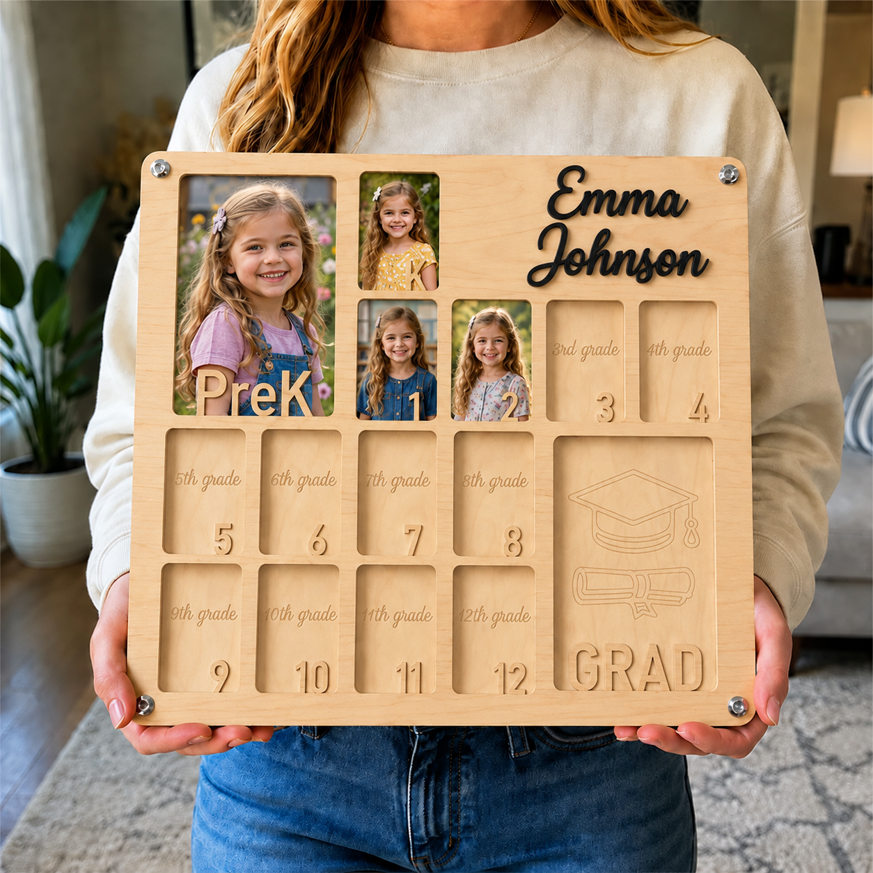 🎓 Personalized School Years Photo Frame  |  Pre-K to Graduation Picture Display