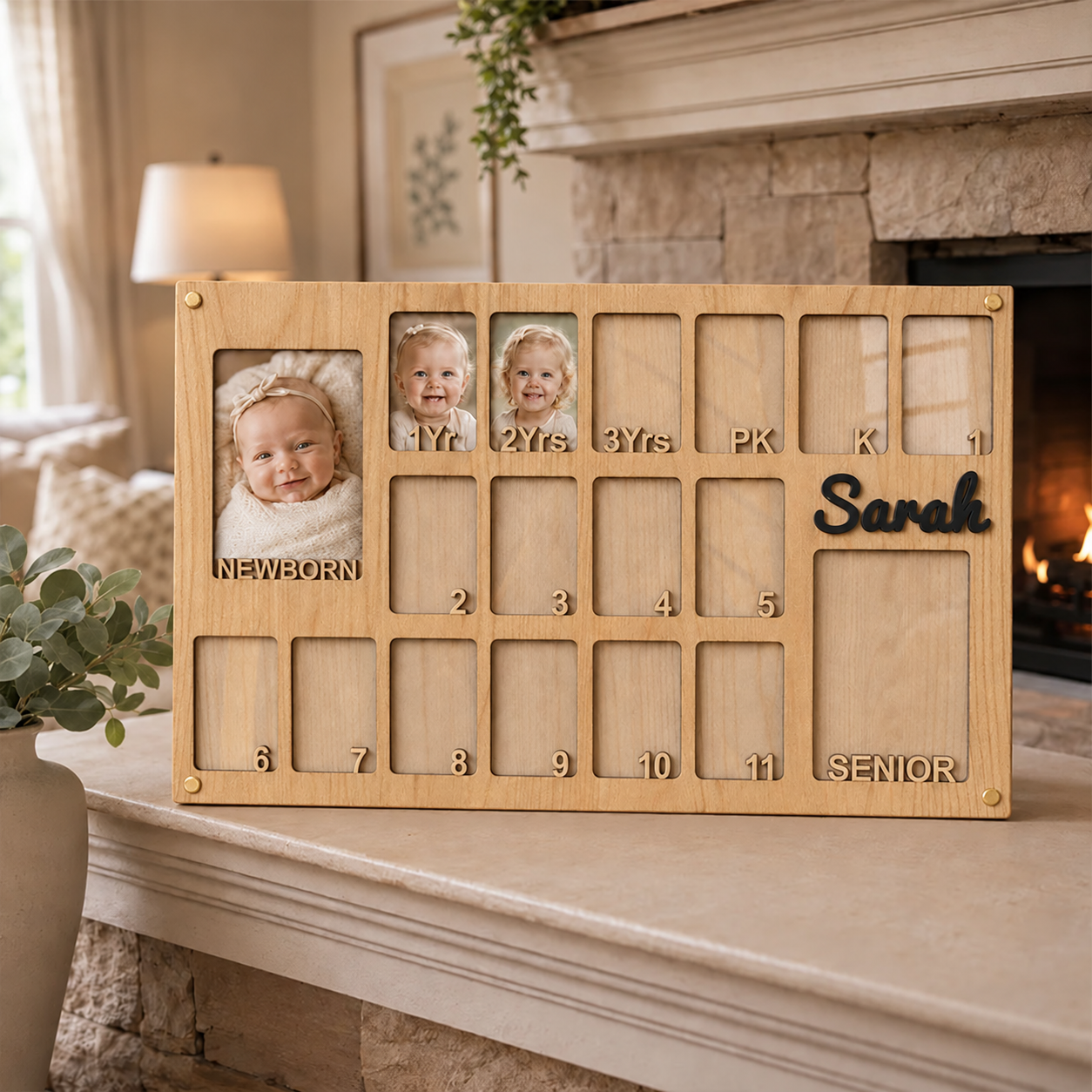🎓 Personalized Baby to Graduation Photo Frame  | Newborn to Senior Year School Memory Keepsake