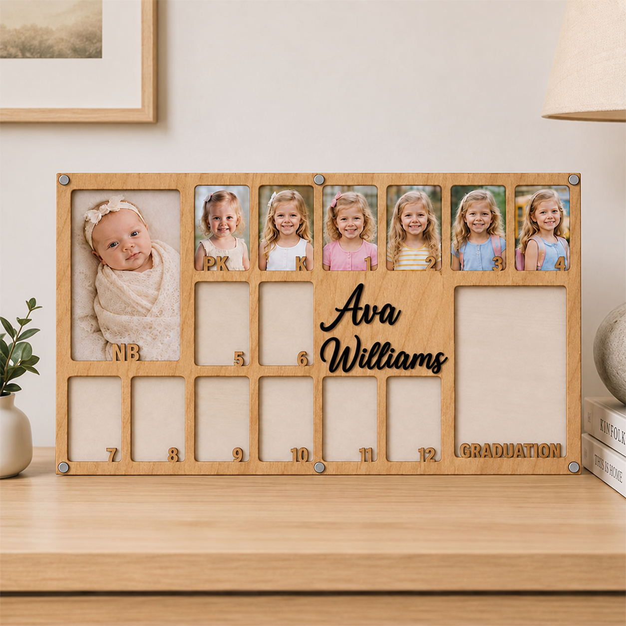 🎓Personalized School Years Photo Frame | Baby to Graduation Keepsake Frame with Custom Name