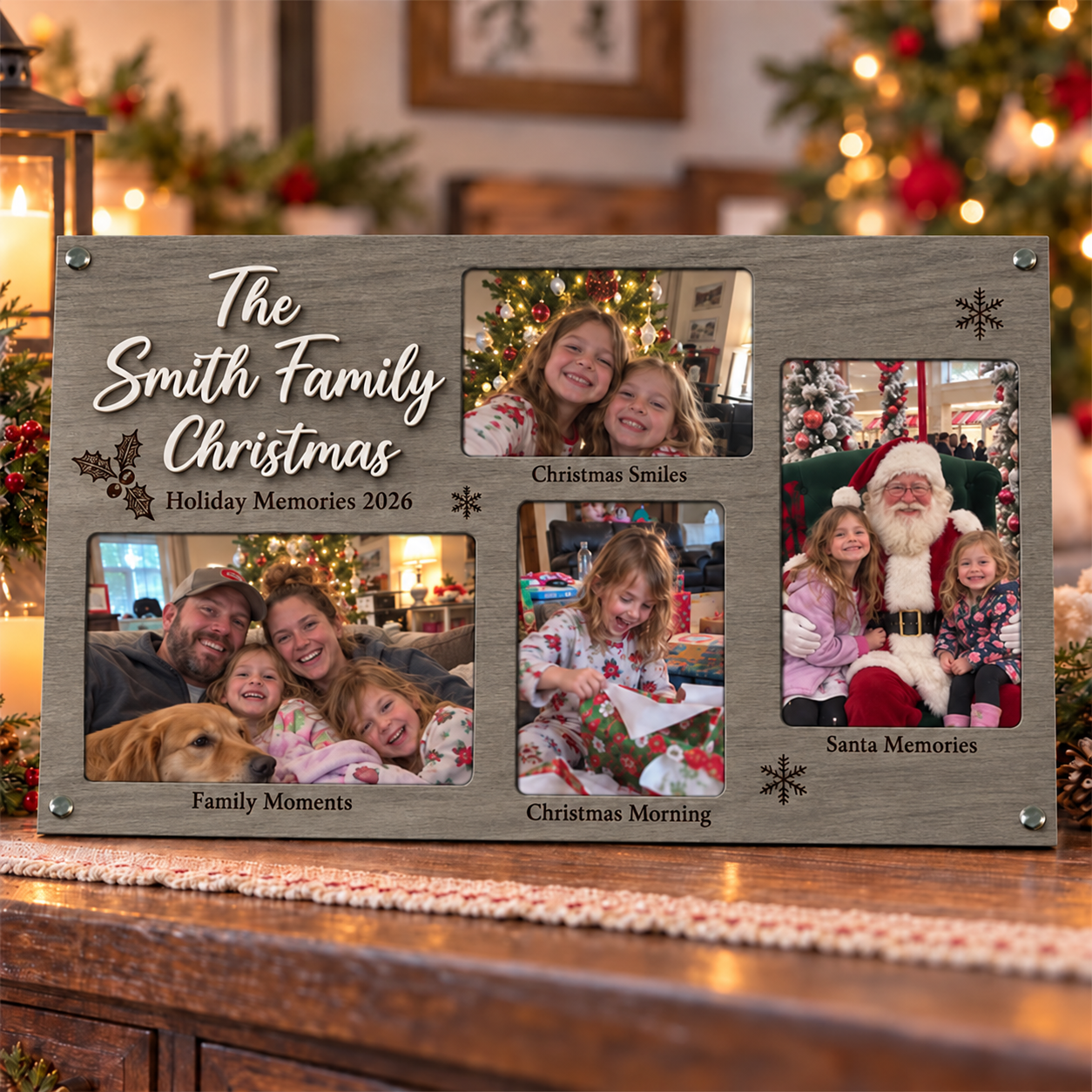 🎄Personalized Family Christmas Photo Frame  | Custom Family Name Holiday Memory Keepsake
