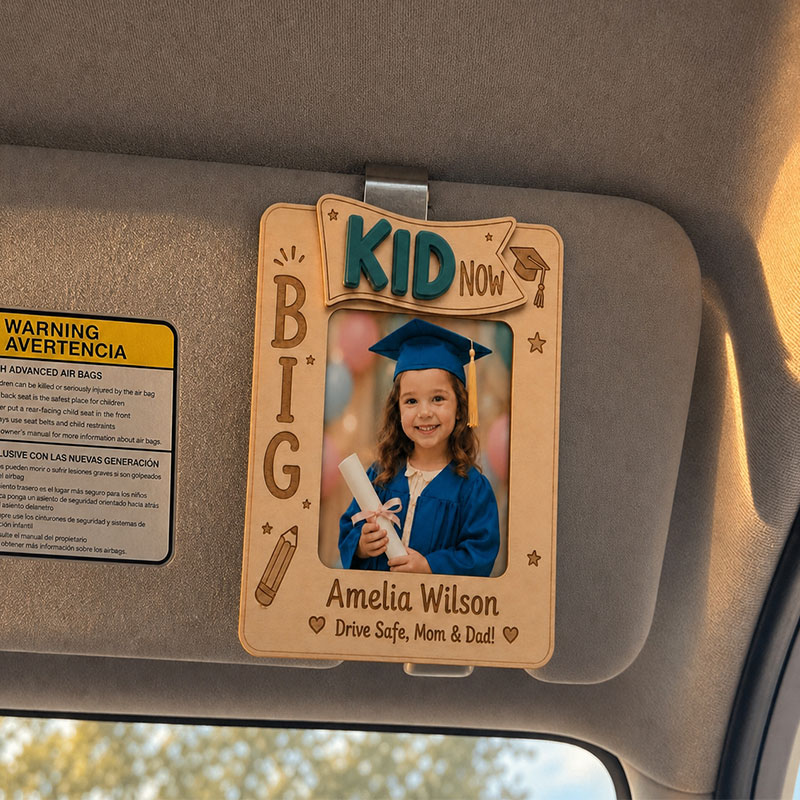 📸 Personalized Car Visor Photo Frame for Parents | Custom Kid Graduation Car Charm