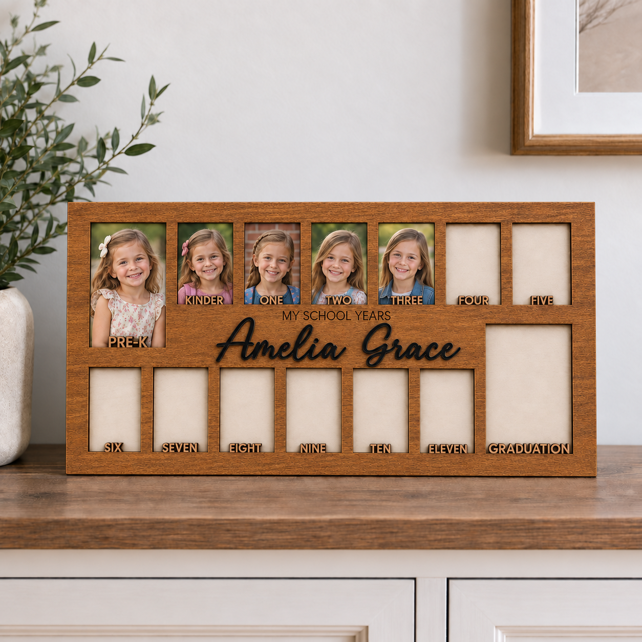 🌱Personalized School Years Photo Frame | Pre-K to Graduation Keepsake for Kids
