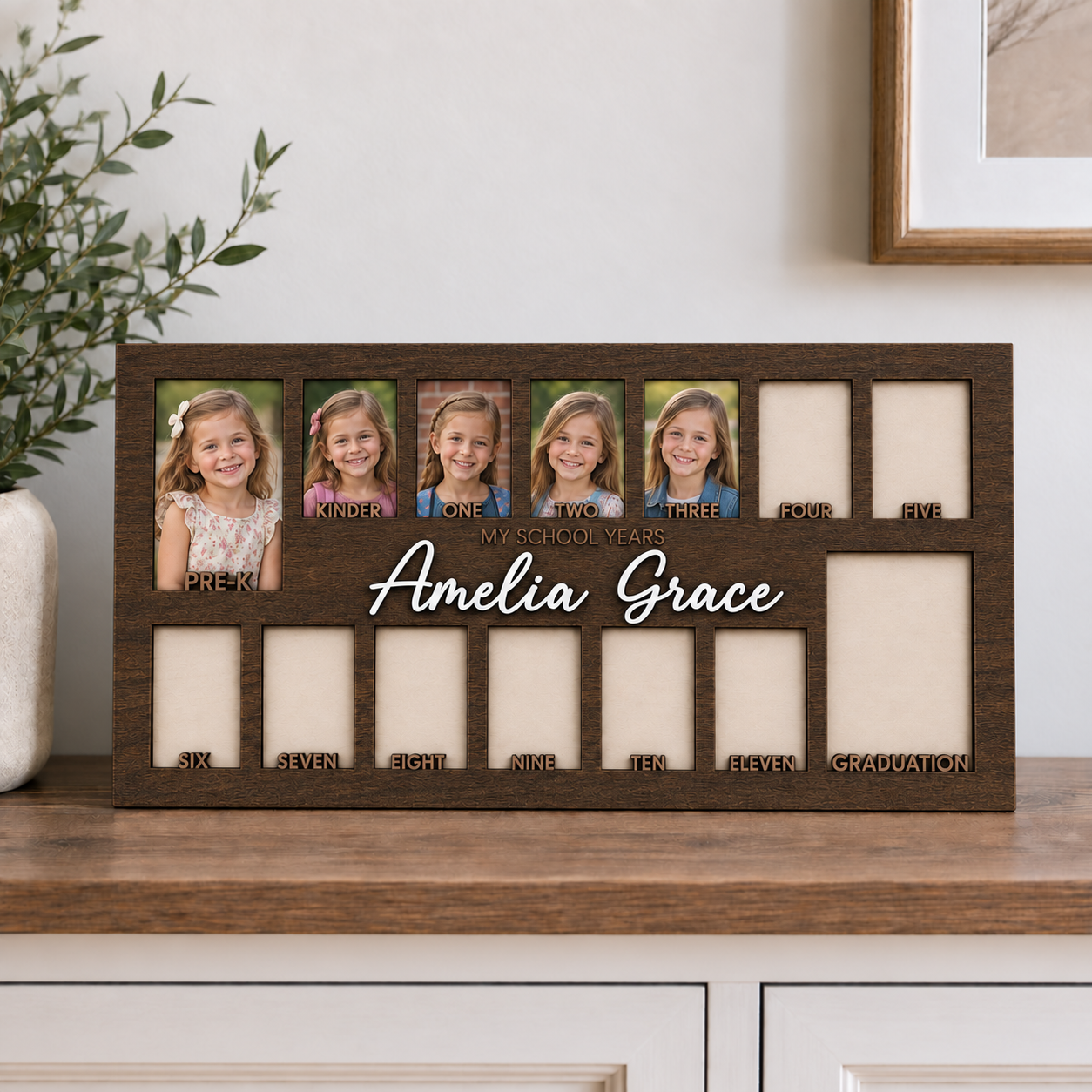 🌱Personalized School Years Photo Frame | Pre-K to Graduation Keepsake for Kids
