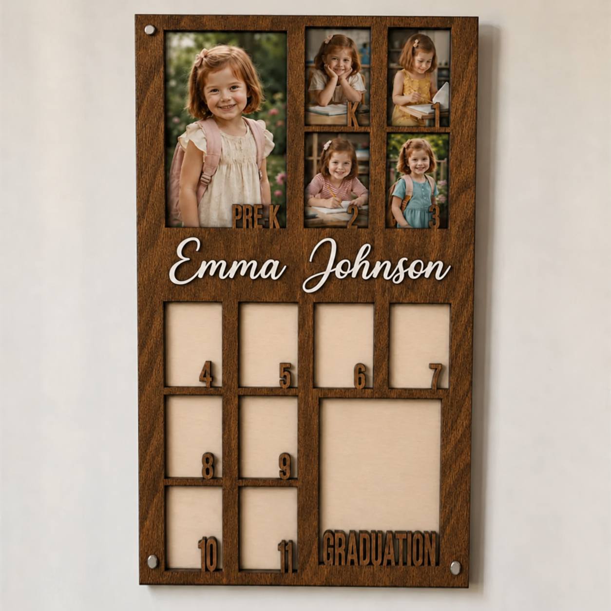 🏫Personalized School Years Photo Frame  |  Custom Name Memory Display from Pre-K to Graduation