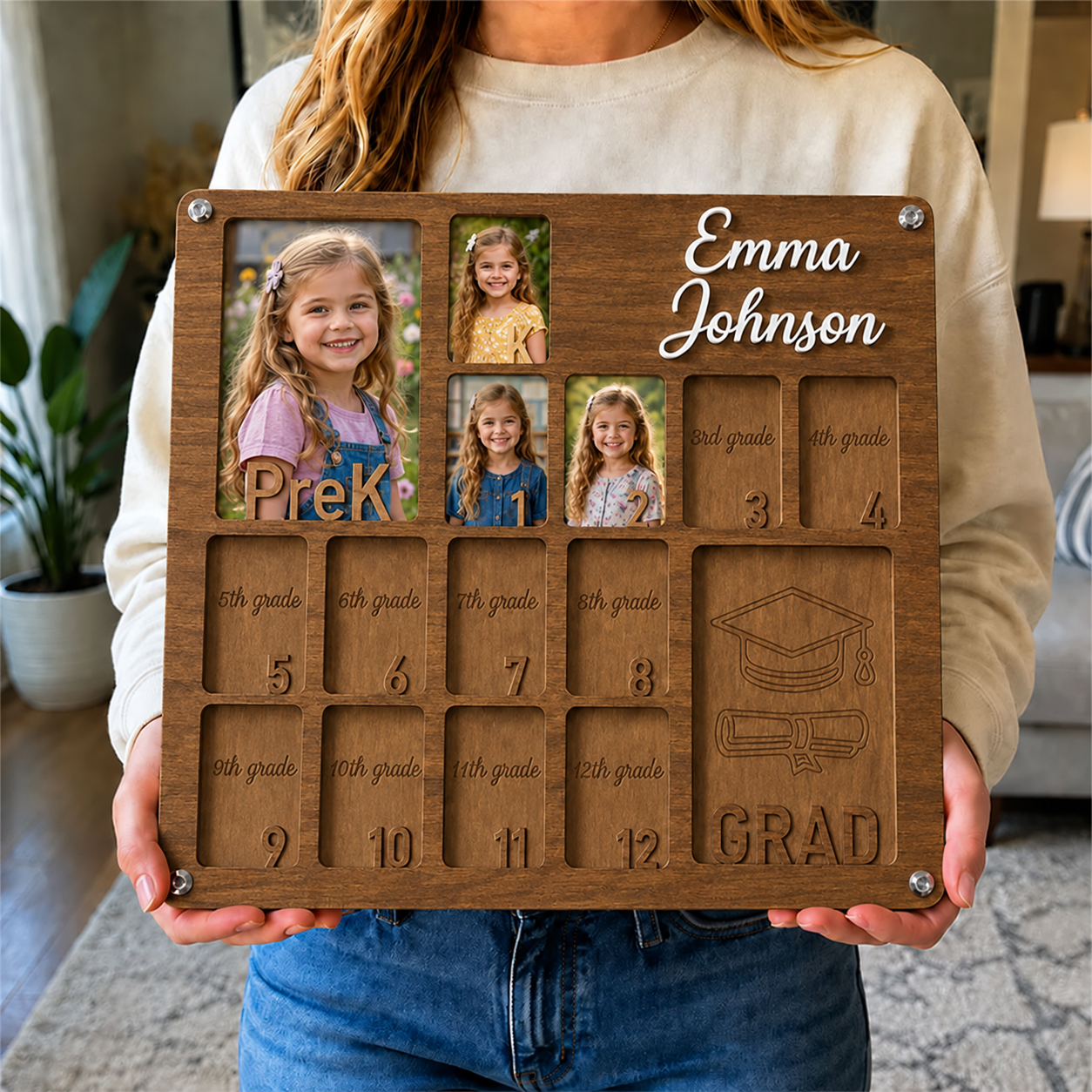 🎓 Personalized School Years Photo Frame  |  Pre-K to Graduation Picture Display
