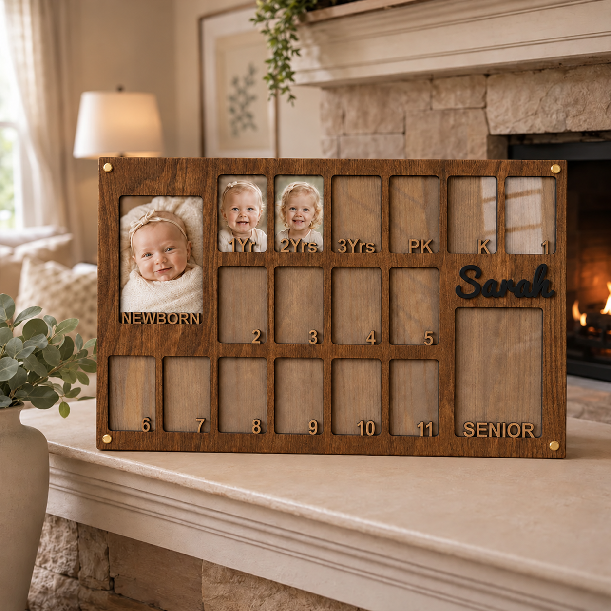 🎓 Personalized Baby to Graduation Photo Frame  | Newborn to Senior Year School Memory Keepsake