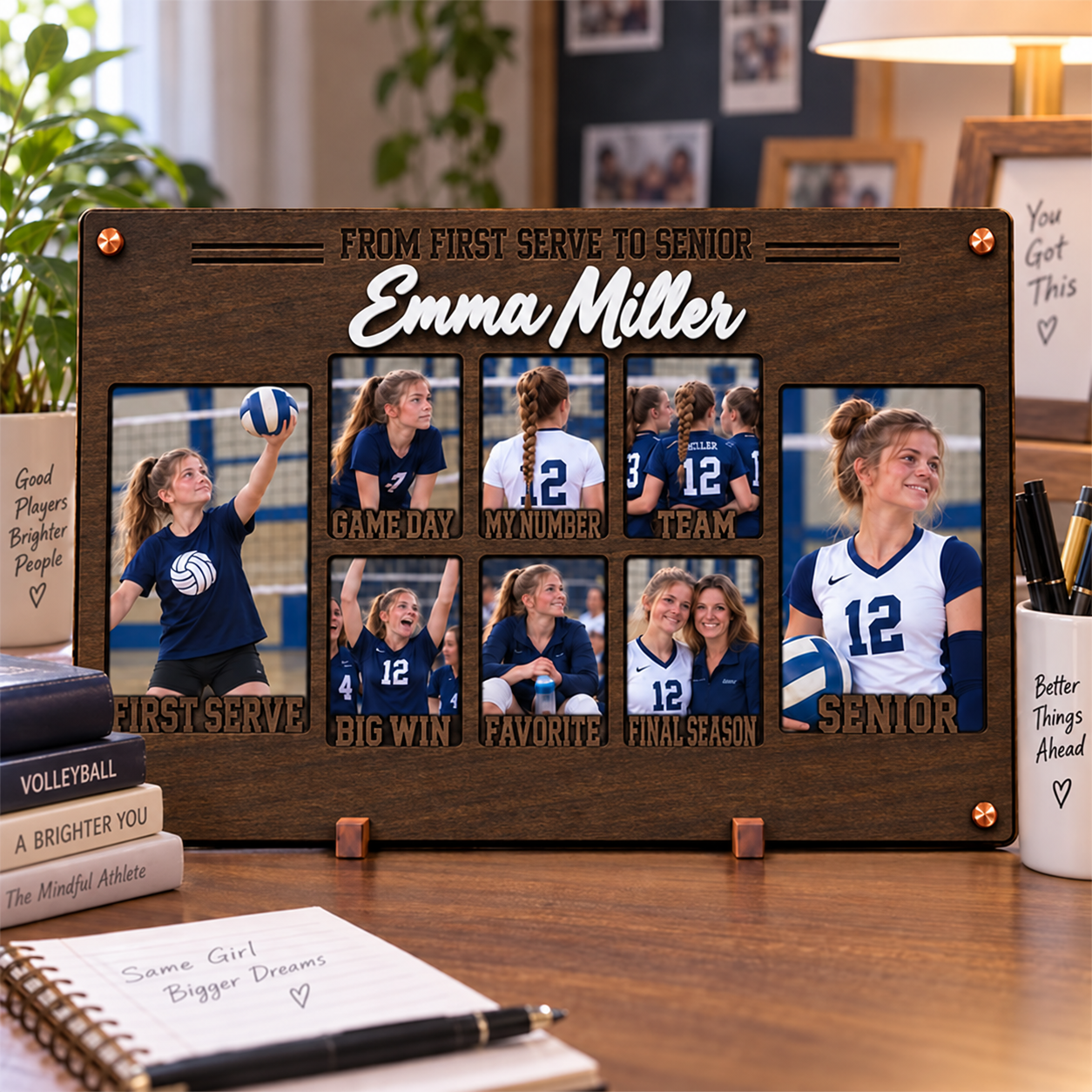 🏐Personalized Volleyball Senior Photo Frame | From First Serve to Senior Custom Athlete Memory Collage