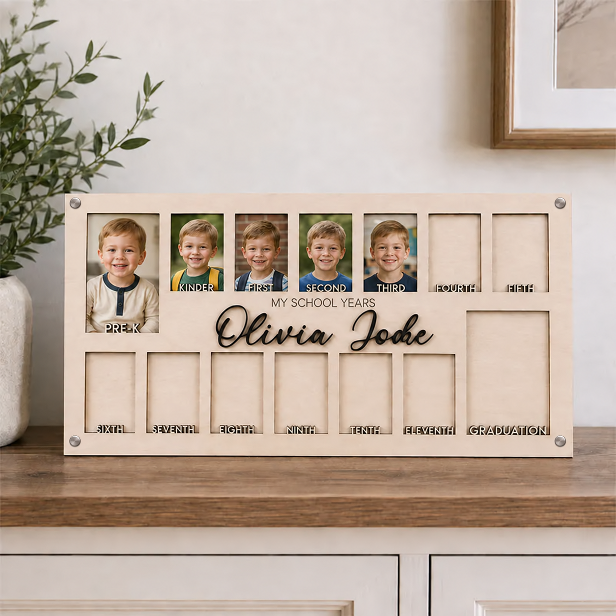 🎓 Personalized School Years Photo Frame | Pre-K to Graduation Childhood Memory Keepsake