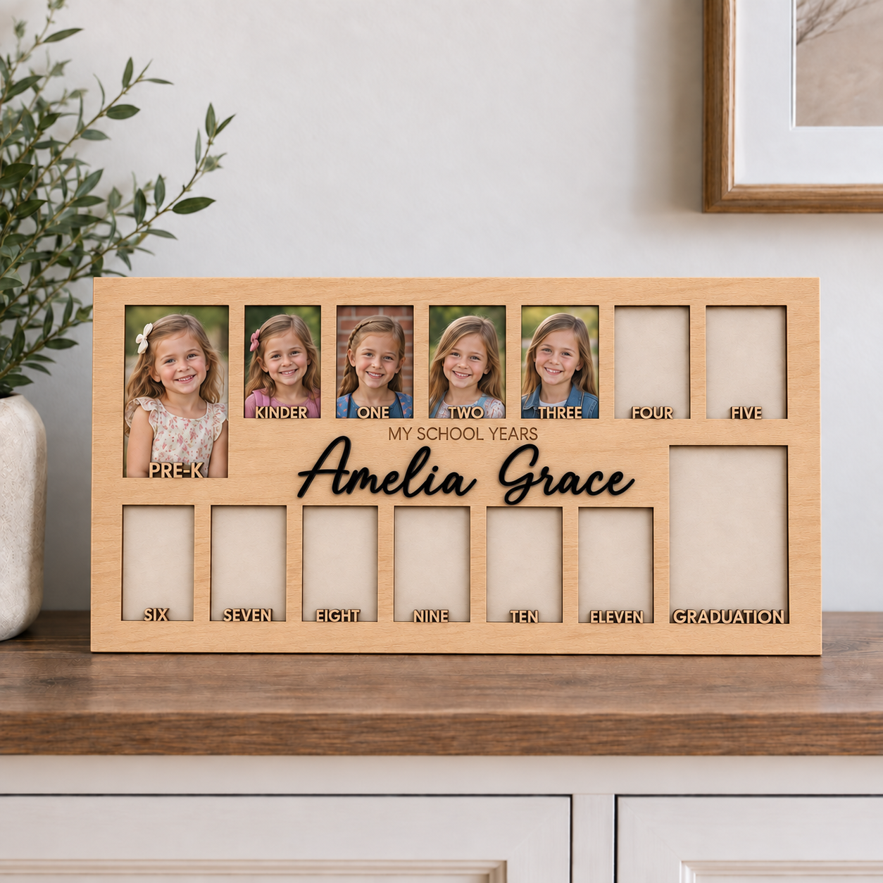 🌱Personalized School Years Photo Frame | Pre-K to Graduation Keepsake for Kids
