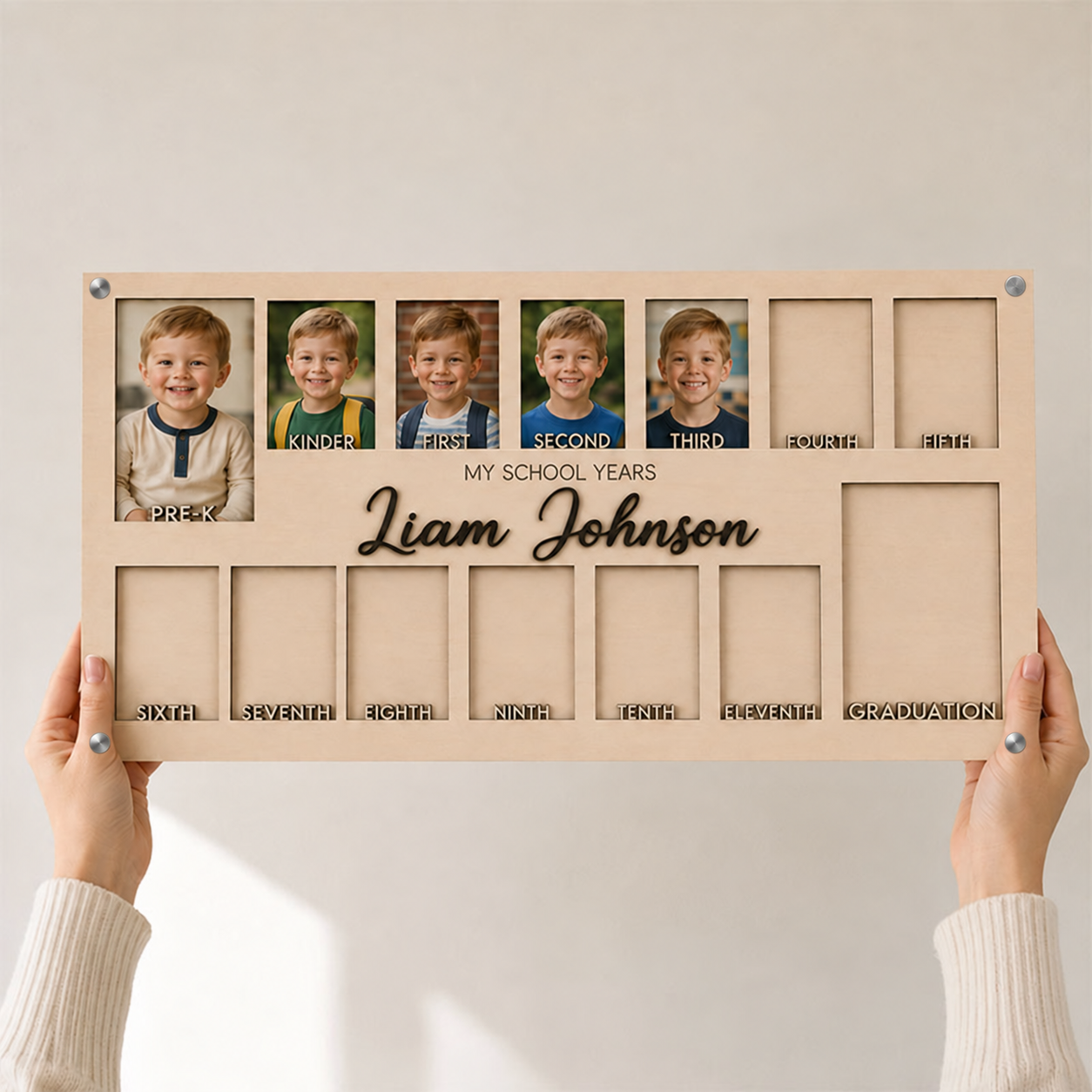 🎓 Personalized School Years Photo Frame | Pre-K to Graduation Childhood Memory Keepsake