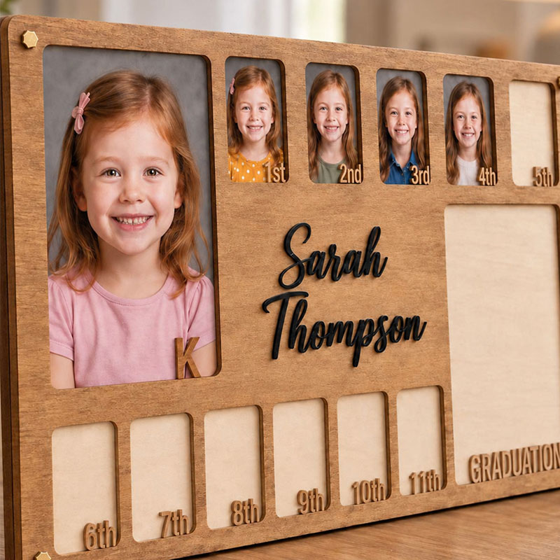 🎓 Personalized School Years Photo Frame | Kindergarten to Graduation Memory Keepsake