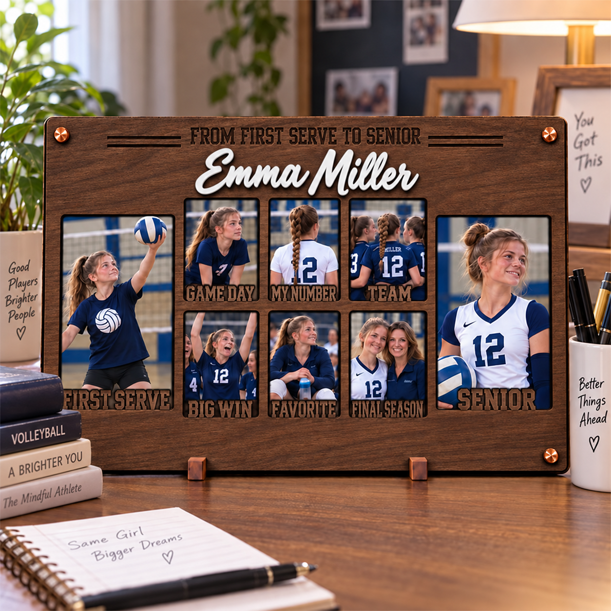 🏐Personalized Volleyball Senior Photo Frame | From First Serve to Senior Custom Athlete Memory Collage