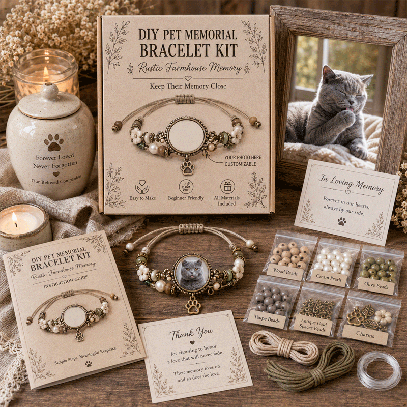 🐾 Personalized Pet Memorial Bracelet DIY Kit