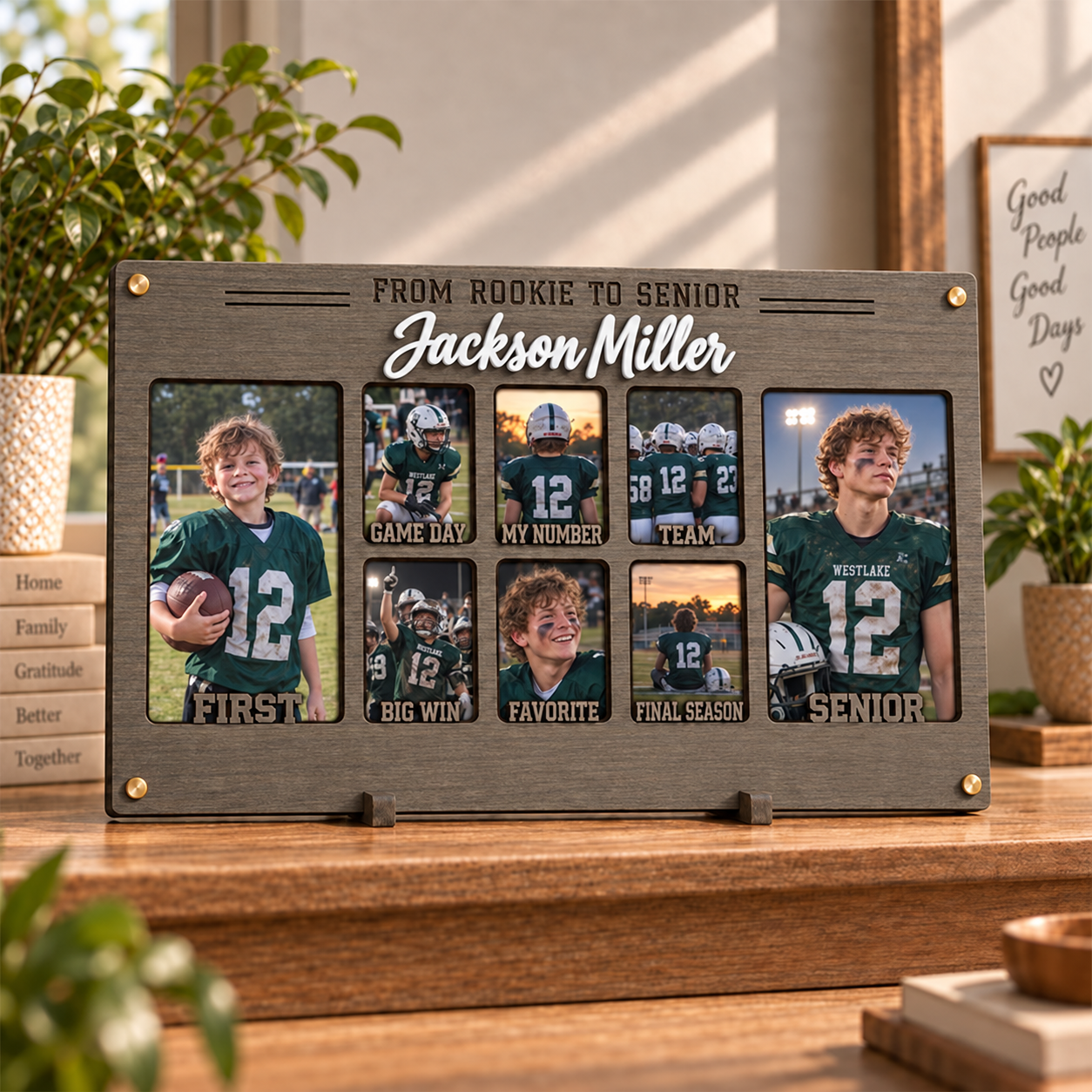 🎉Personalized Football Senior Year Photo Frame | From Rookie to Senior Custom Player Memory Keepsake
