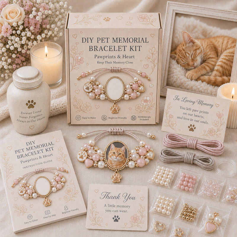 🐾 Personalized Pet Memorial Bracelet DIY Kit