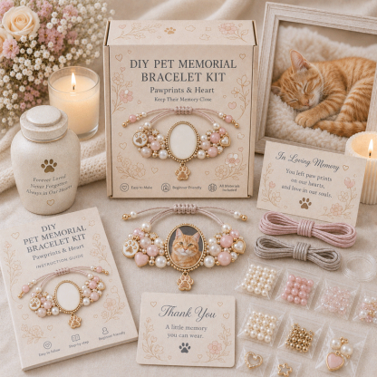 🐾 Personalized Pet Memorial Bracelet DIY Kit