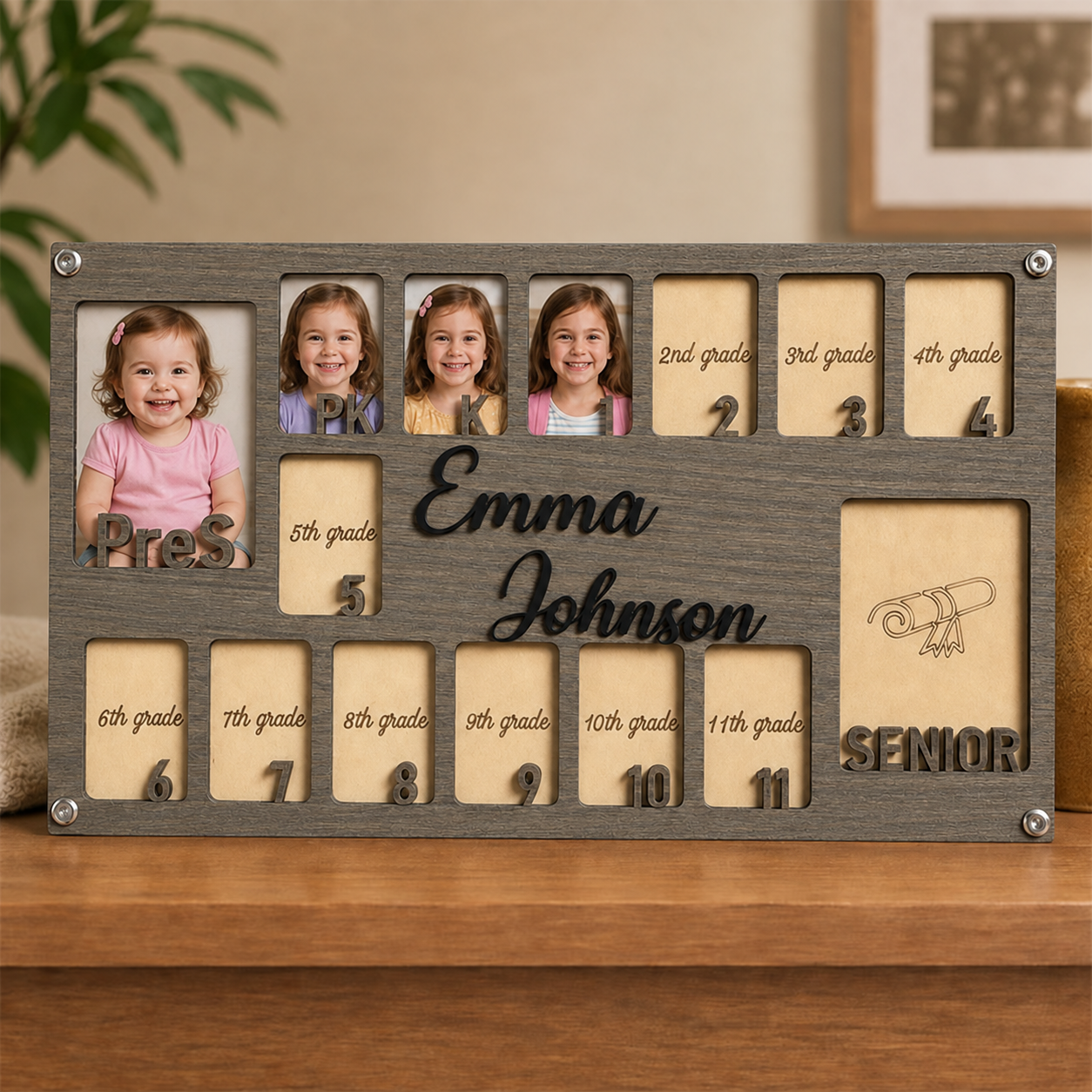 📸Personalized School Years Photo Frame | Preschool to Senior Year Wooden Graduation Keepsake
