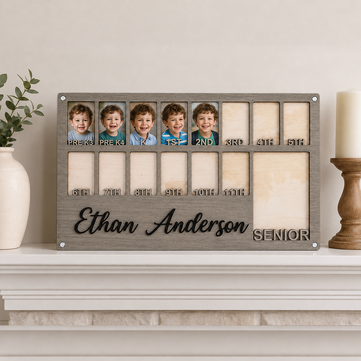 🕰️Personalized School Years Photo Frame | Pre-K to Senior Graduation Memory Display