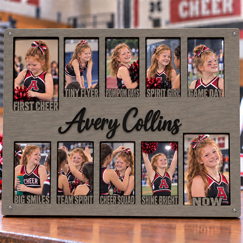 📣 Personalized Cheerleader Memory Frame | Custom Name Cheer Photo Keepsake