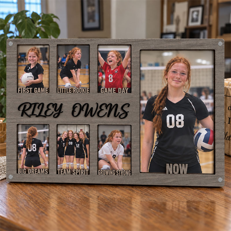 🏐 Personalized Volleyball Growth Photo Frame | Custom From First Game to Now Memory Collage