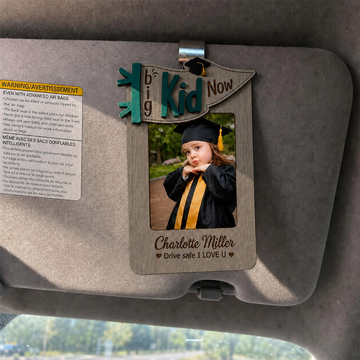 🎓 Personalized Car Visor Photo Frame for Graduation | Custom “Big Kid Now” Kid Picture Ornament