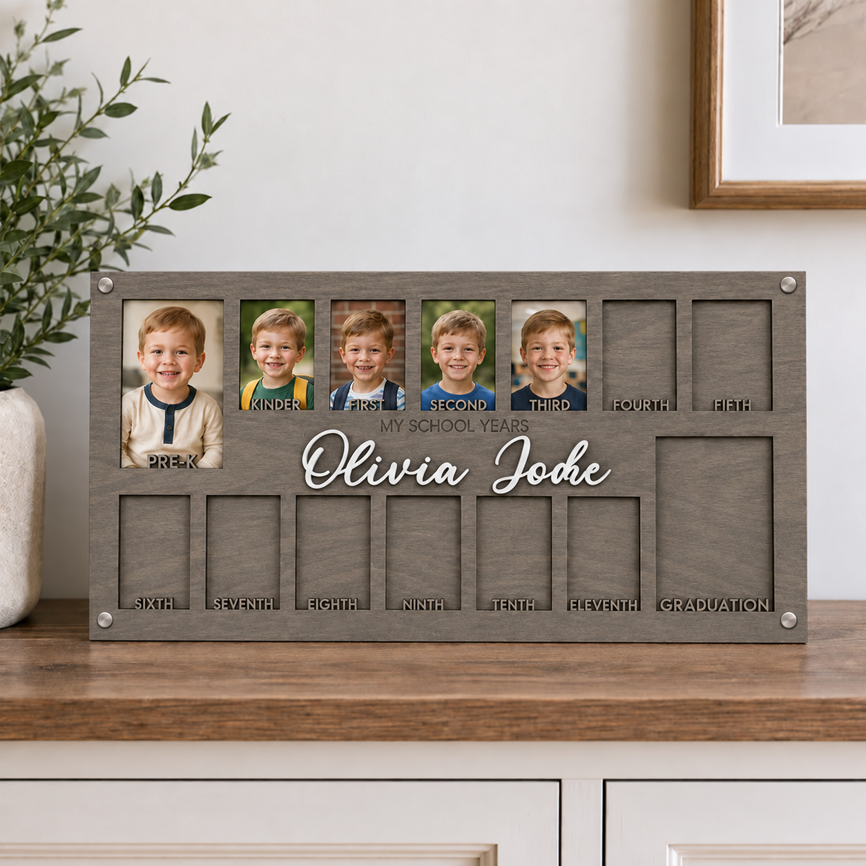 🎓 Personalized School Years Photo Frame | Pre-K to Graduation Childhood Memory Keepsake