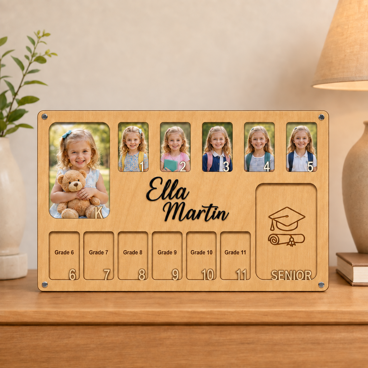 🎓 Personalized School Years Photo Frame | Kindergarten to Senior Graduation Keepsake