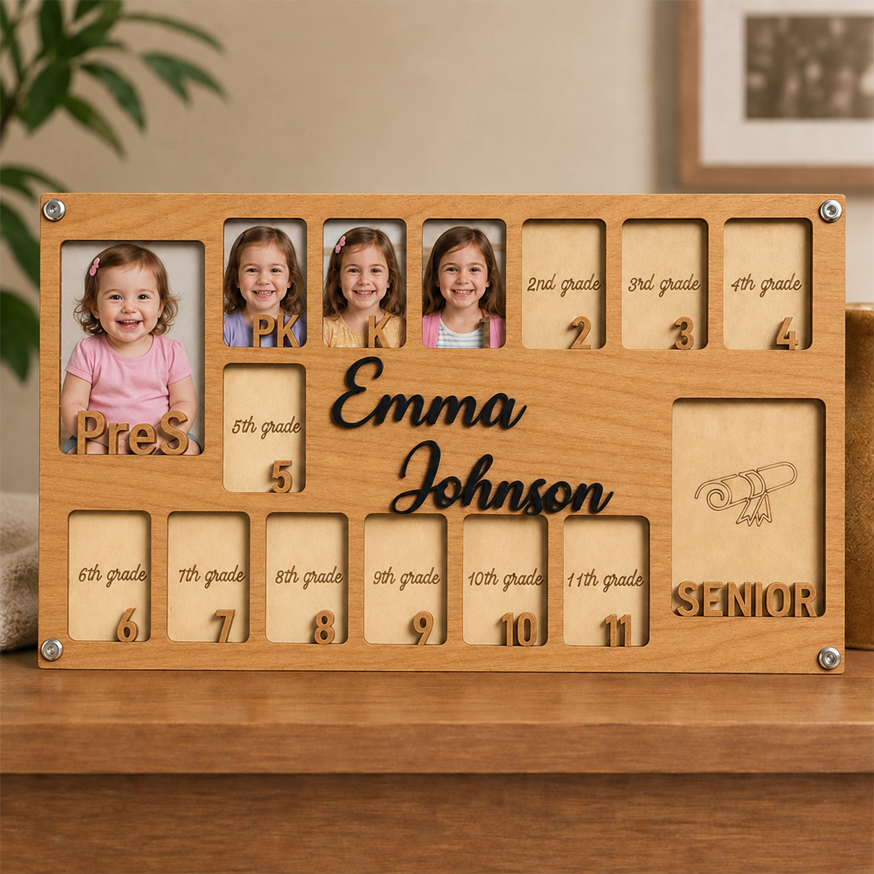 📸Personalized School Years Photo Frame | Preschool to Senior Year Wooden Graduation Keepsake