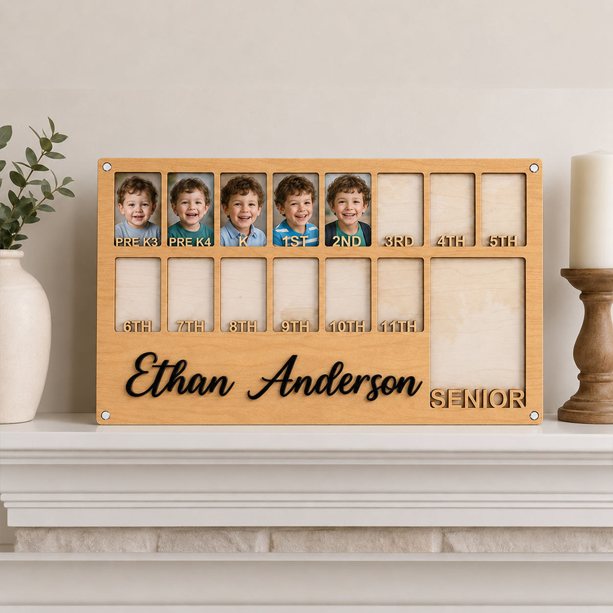 🕰️Personalized School Years Photo Frame | Pre-K to Senior Graduation Memory Display
