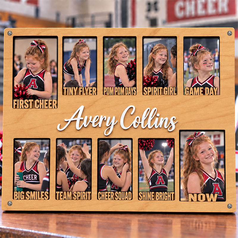 📣 Personalized Cheerleader Memory Frame | Custom Name Cheer Photo Keepsake