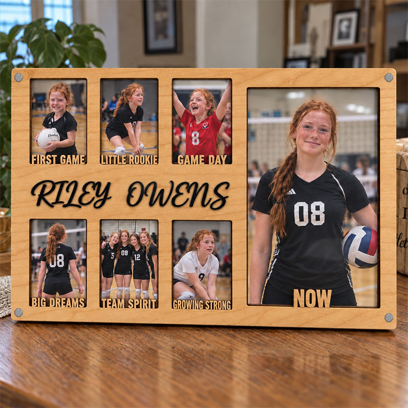 🏐 Personalized Volleyball Growth Photo Frame | Custom From First Game to Now Memory Collage