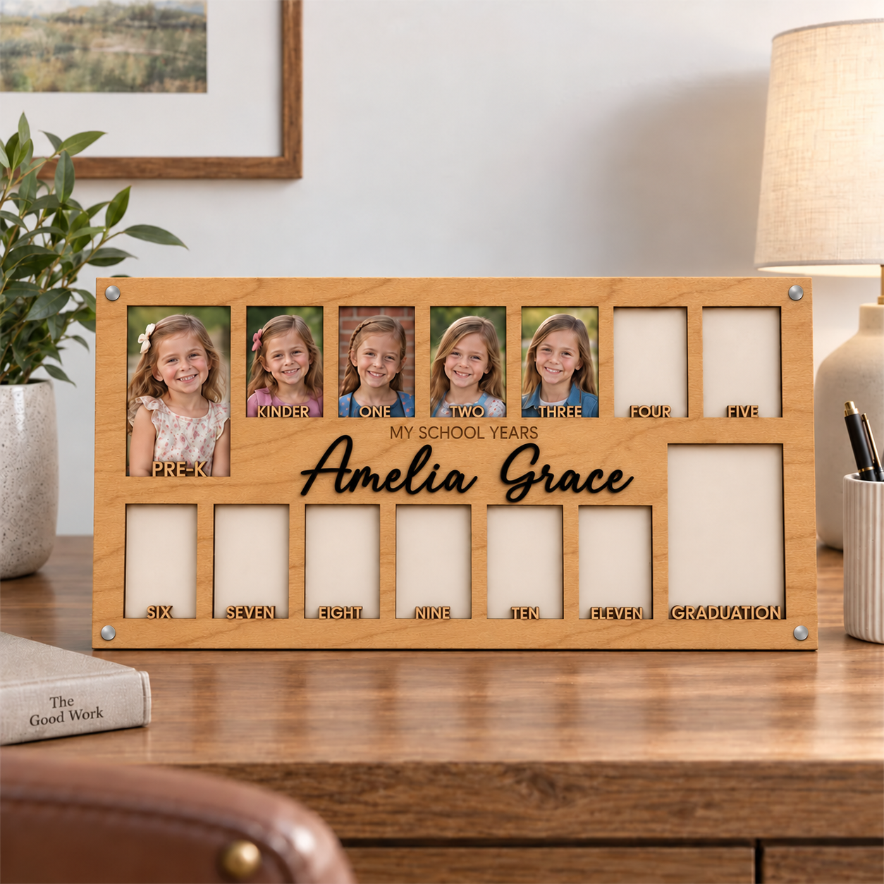 🌱Personalized School Years Photo Frame | Pre-K to Graduation Keepsake for Kids