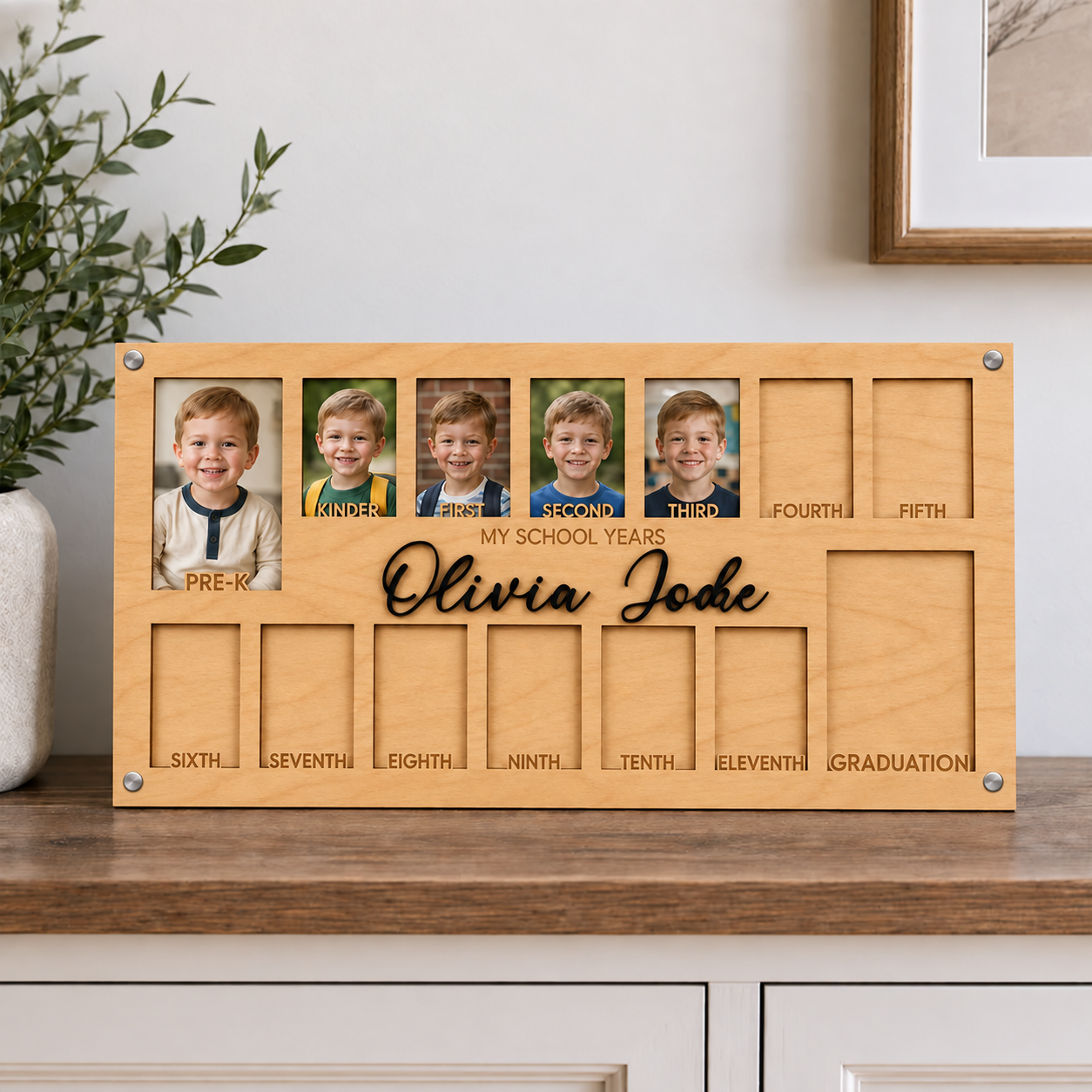 🎓 Personalized School Years Photo Frame | Pre-K to Graduation Childhood Memory Keepsake