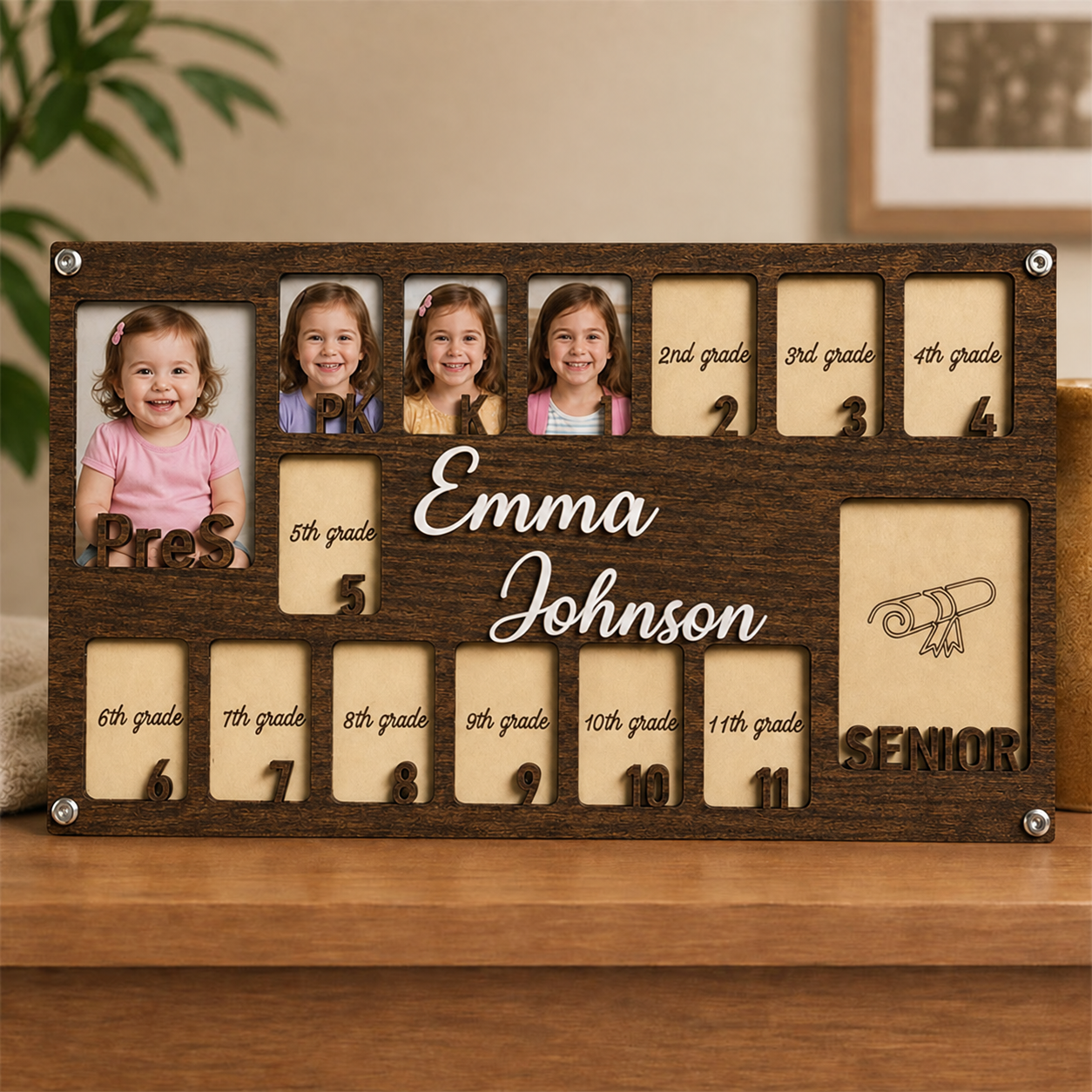 📸Personalized School Years Photo Frame | Preschool to Senior Year Wooden Graduation Keepsake