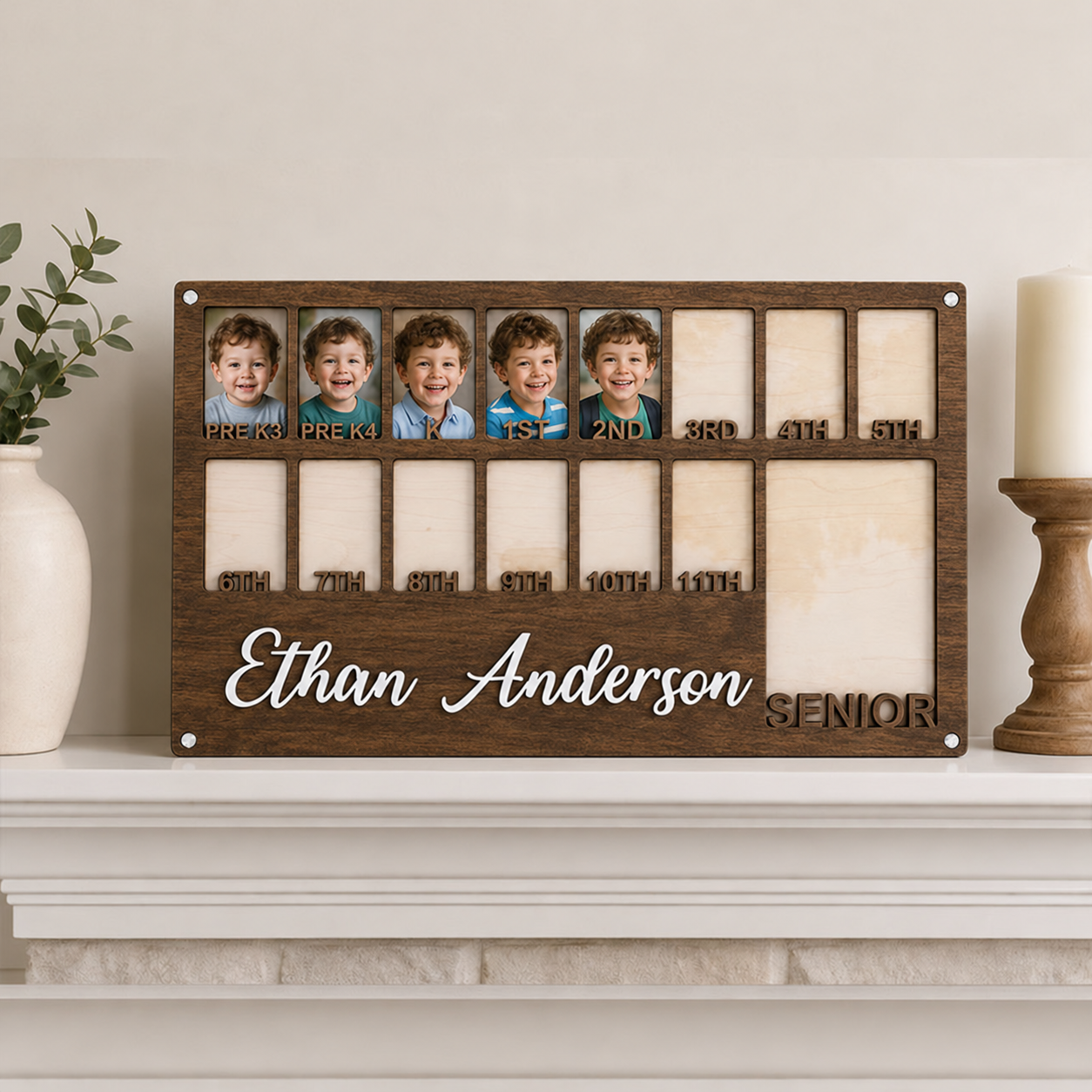 🕰️Personalized School Years Photo Frame | Pre-K to Senior Graduation Memory Display