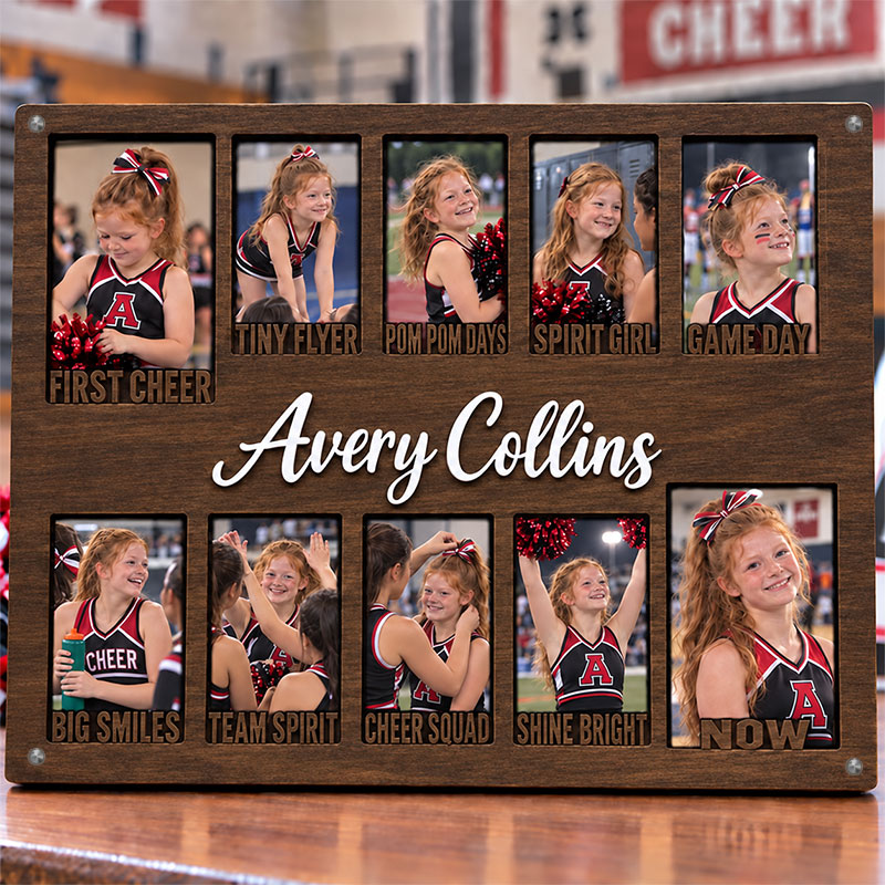 📣 Personalized Cheerleader Memory Frame | Custom Name Cheer Photo Keepsake