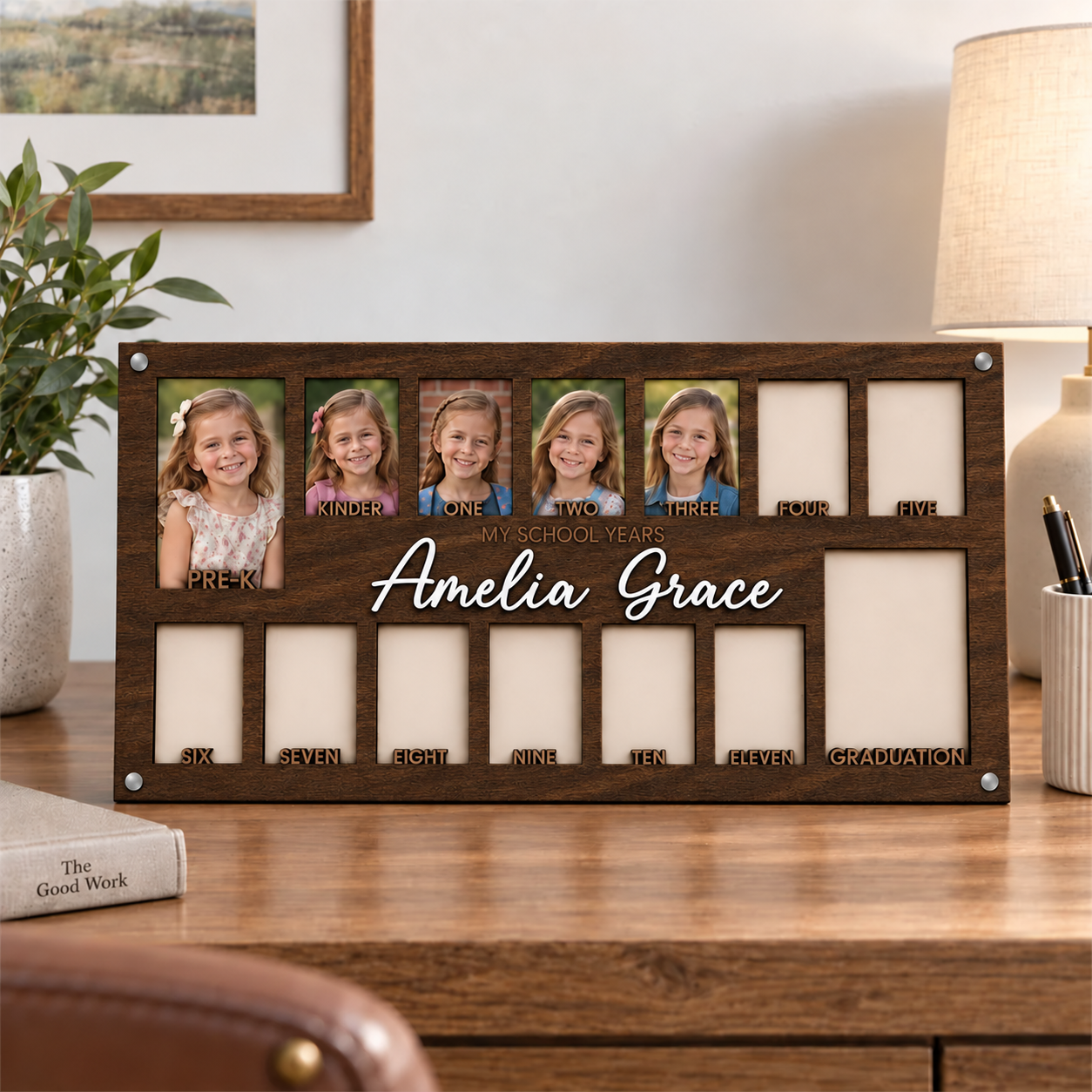 🌱Personalized School Years Photo Frame | Pre-K to Graduation Keepsake for Kids