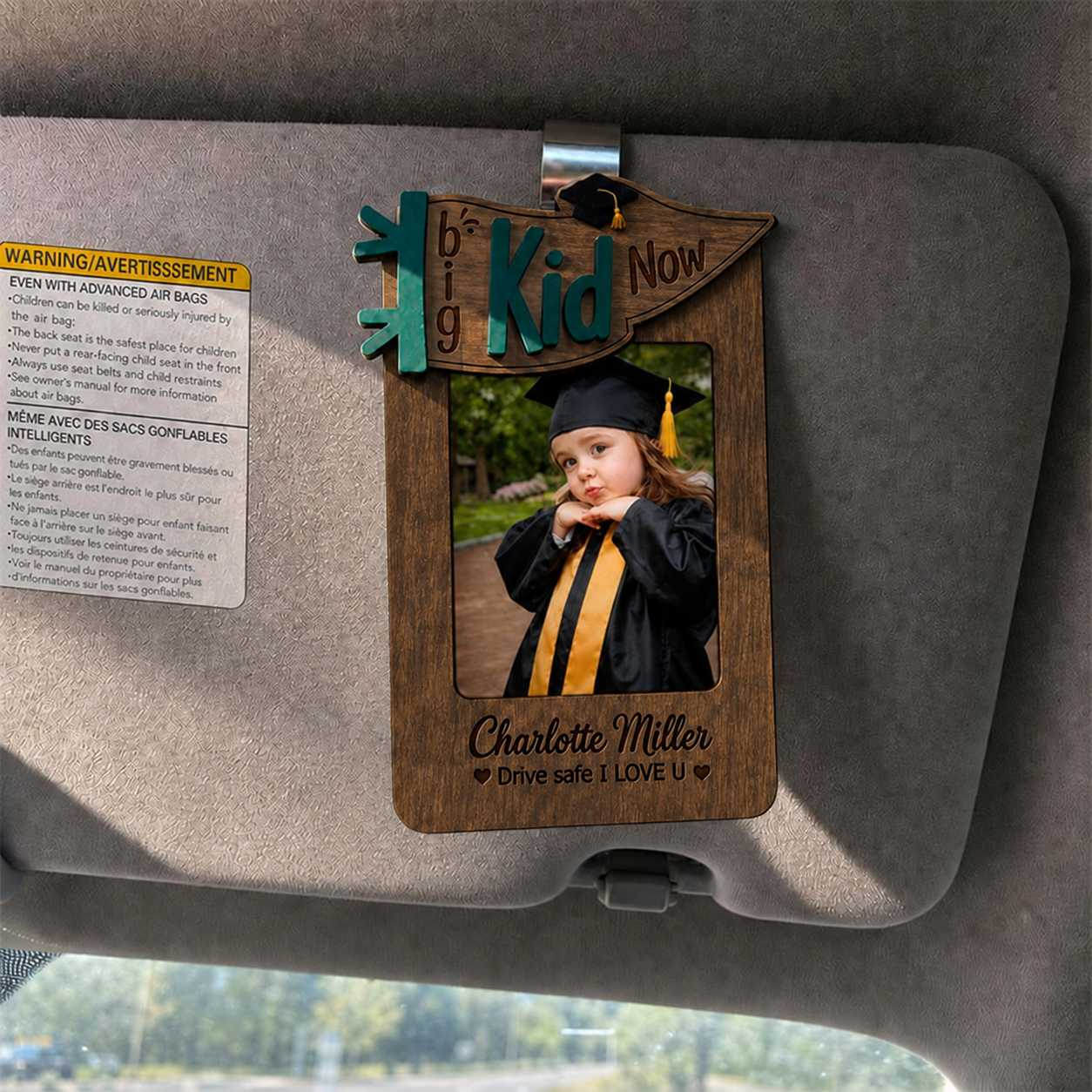 🎓 Personalized Car Visor Photo Frame for Graduation | Custom “Big Kid Now” Kid Picture Ornament