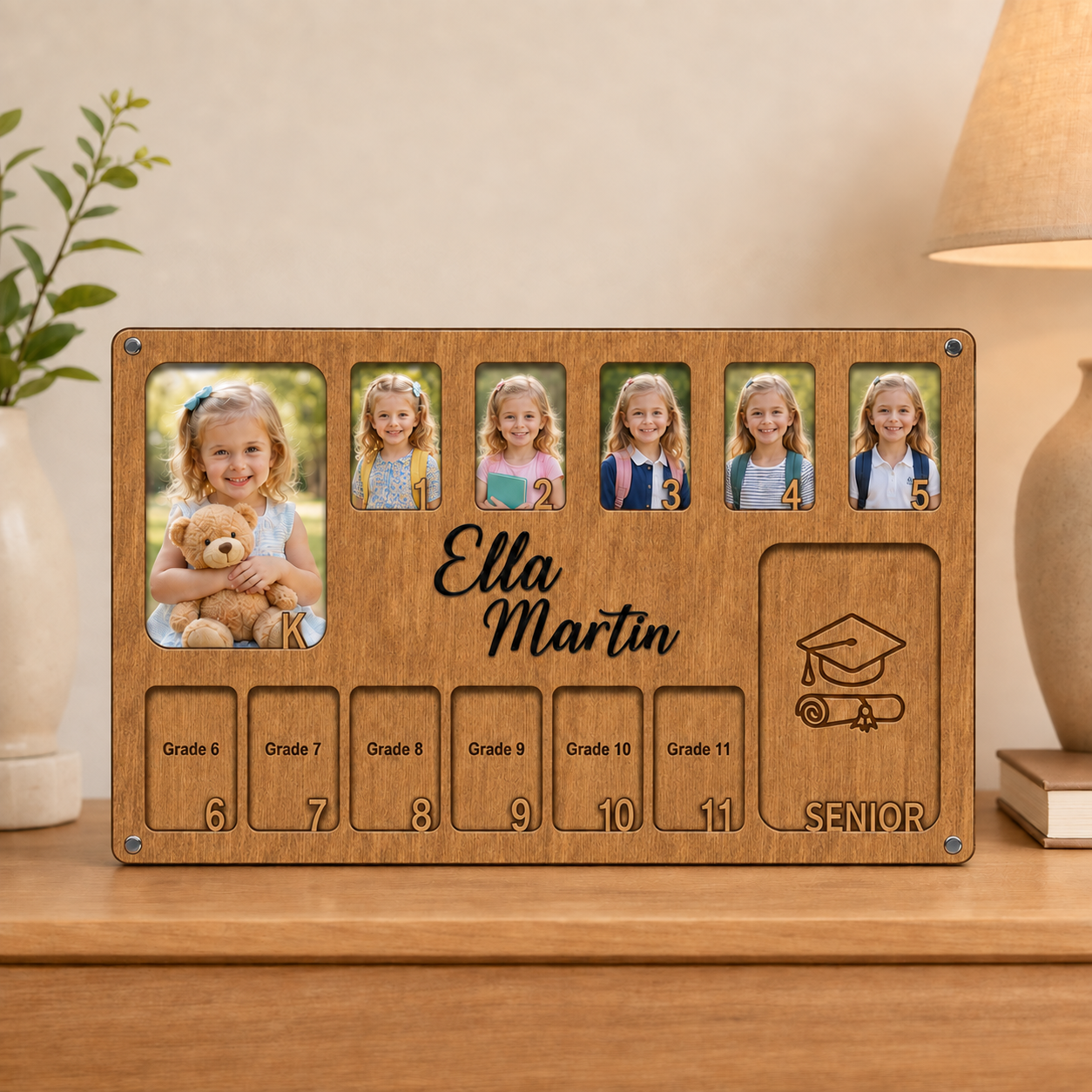 🎓 Personalized School Years Photo Frame | Kindergarten to Senior Graduation Keepsake