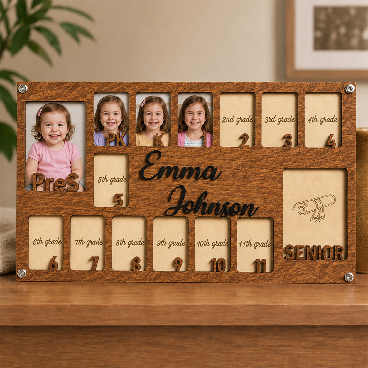 📸Personalized School Years Photo Frame | Preschool to Senior Year Wooden Graduation Keepsake