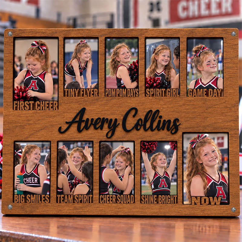 📣 Personalized Cheerleader Memory Frame | Custom Name Cheer Photo Keepsake